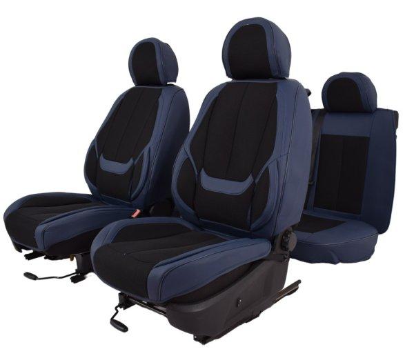 Hyundai I Cupe Nemesis Bőr/Szövet Méretezett Üléshuzat -Kék/Fekete-
Komplett Garnitúra
