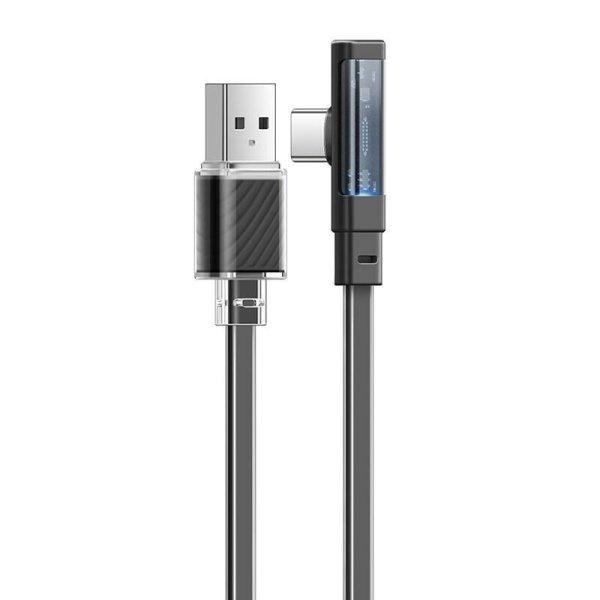 Mcdodo CA-3423 90 fokos USB-C-USB-C kábel 1,8 m-es LED-del (fekete).