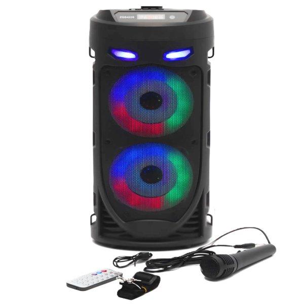 Hordozható akkumulátoros bluetooth party hangszóró karaoke
mikrofonnal és vállpánttal ZQS-4239
