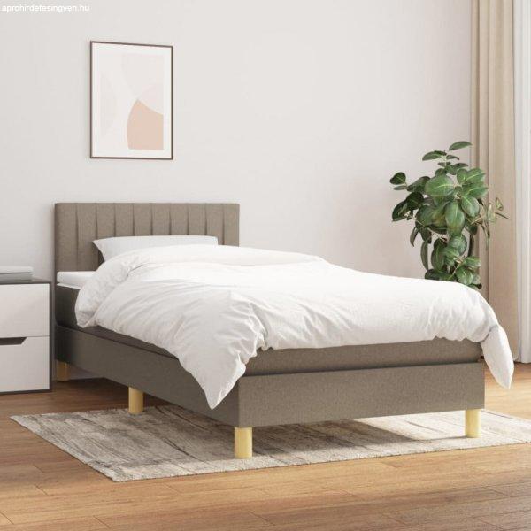Tópszínű szövet rugós ágy matraccal 80 x 200 cm