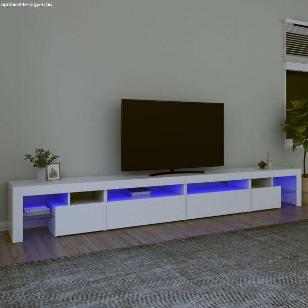 Fehér TV-szekrény LED-lámpákkal 290x36,5x40 cm