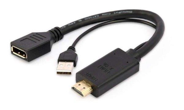 Gembird A-HDMIM-DPF-01 video átalakító kábel 0,1 M HDMI A-típus (Standard)
DisplayPort + USB Type-A Fekete