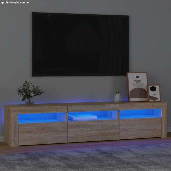 vidaXL sonoma-tölgy színű TV-szekrény LED-lámpákkal 180x35x40 cm