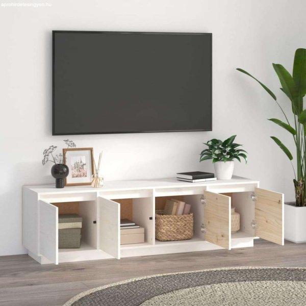 Fehér tömör fenyőfa tv-szekrény 156 x 37 x 45 cm