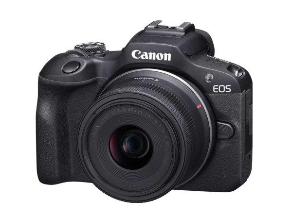 Canon EOS R100 Tükörnélküli fényképezőgép + RF-S 18-45mm IS STM + RF-S
55-210mm IS STM Lencse - Fekete