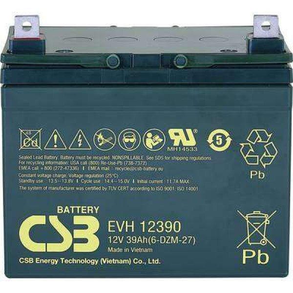 CSB Battery EVH 12390 EVH12390 Ólomakku 12 V 39 Ah Ólom-vlies (AGM) (Sz x Ma x
Mé) 196 x 178 x 155 mm M6 csavaros csatlakozó Ciklusálló, ...