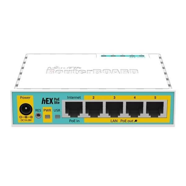 Mikrotik hEX PoE lite vezetékes router Fast Ethernet Fehér