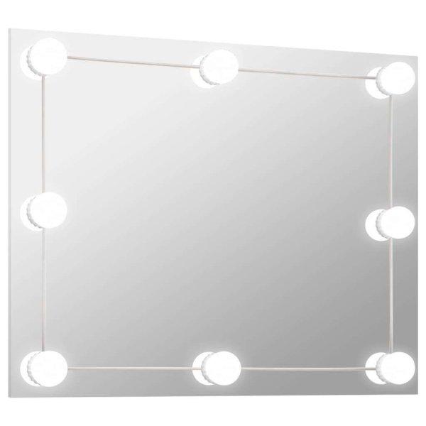 Keret nélküli téglalap alakú fali tükör led-világítással