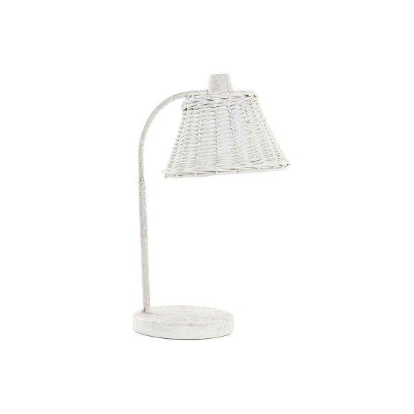 Asztali lámpa DKD Home Decor Fém Fehér vesszőfonás 220 V 50 W (22 x 28 x 48
cm)