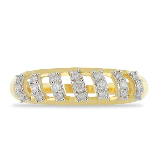 Arany Gyűrű Fehér Gyémánttal, Méret: 62-63
