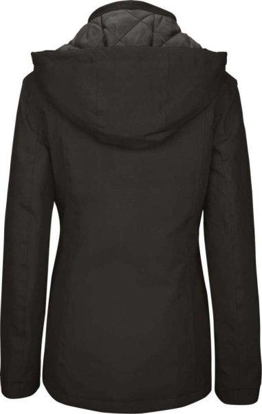 Kariban levehető kapucnis bélelt Női kabát KA6108, Black-XS