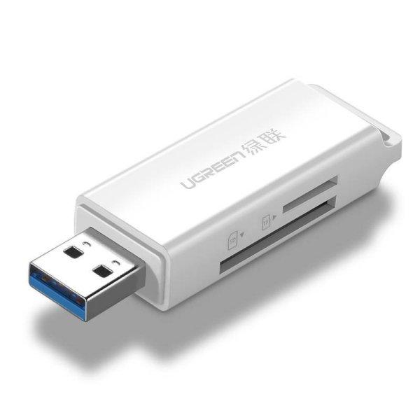 UGREEN CM104 SD / microSD USB 3.0 memóriakártya-olvasó (fehér)