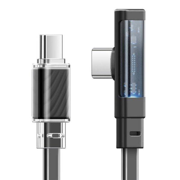 USB-C-USB-C kábel Mcdodo CA-3450 90 fokos 1,2 méter LED-del (fekete)