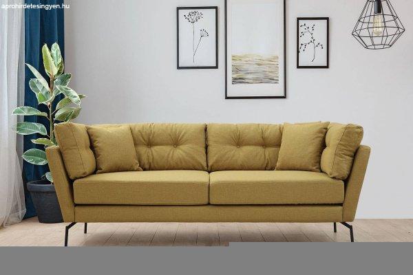 Design 3 személyes kanapé Basiano 214 cm zöldessárga