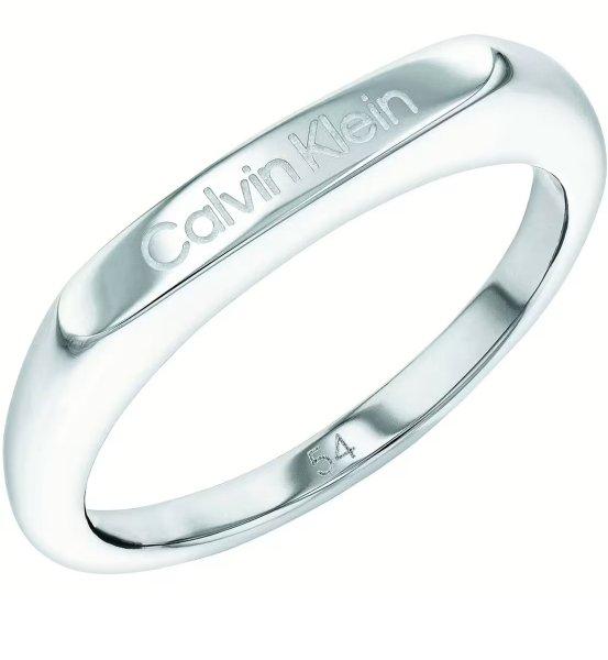 Calvin Klein Stílusos acél gyűrű Faceted 35000187 56 mm