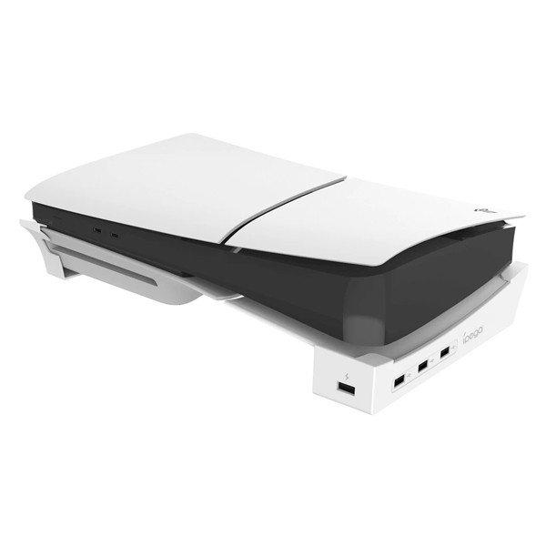 iPega P5S008 Horizontális állvány USB HUB-bal PS5 Slim számára, fehér