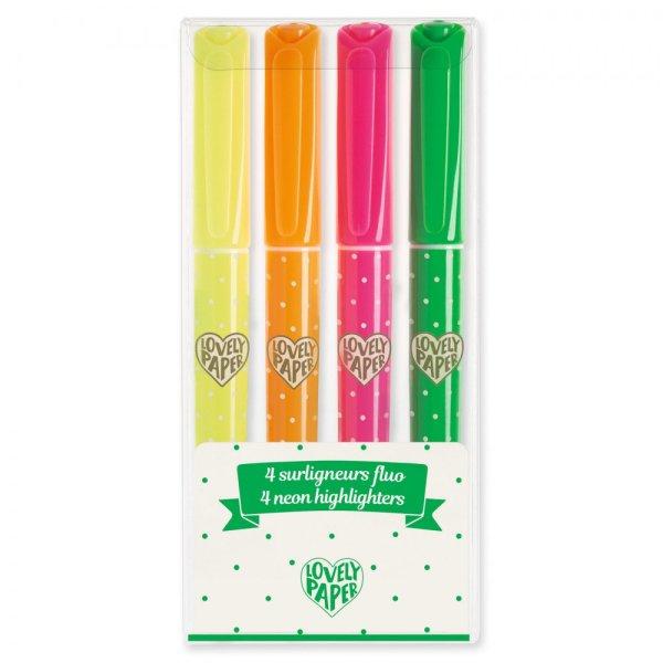 Djeco: Lovely Paper Szövegkiemelő toll készlet 4 neon színben - 4 neon
highlighters