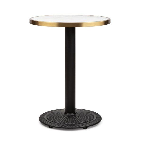 Blumfeldt Patras Jewel, márvány asztal, szecessziós stílus, Ø: 57,5 cm,
magasság: 75 cm, öntöttvas állvány