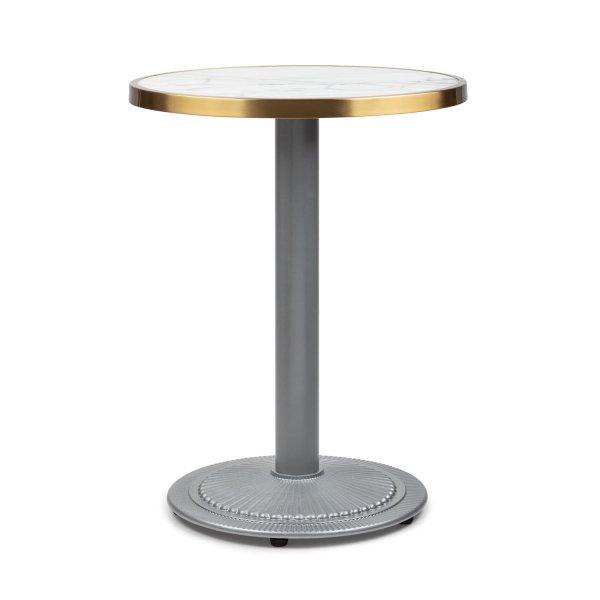 Blumfeldt Patras Jewel, márvány asztal, szecessziós stílus, Ø: 57,5 cm,
magasság: 75 cm, öntöttvas állvány
