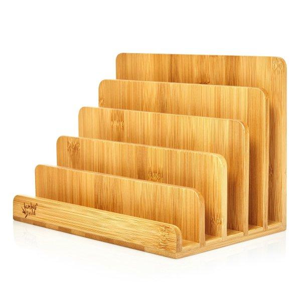 Blumfeldt 5 rekeszes levéltartó, A4, 25 x 17,5 x 16 cm, álló vagy fekvő,
bambusz