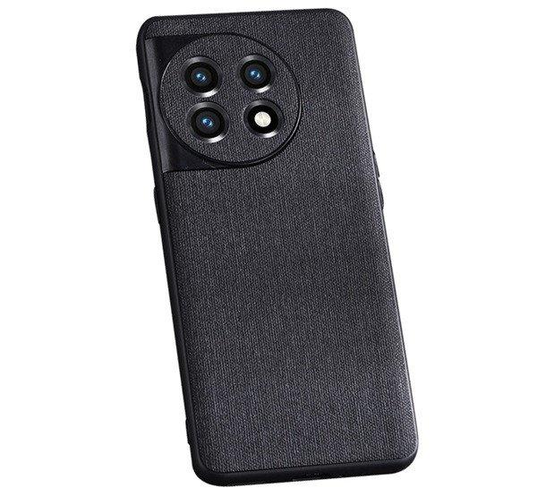 Szilikon telefonvédő (textil bevonat) FEKETE OnePlus 11 5G