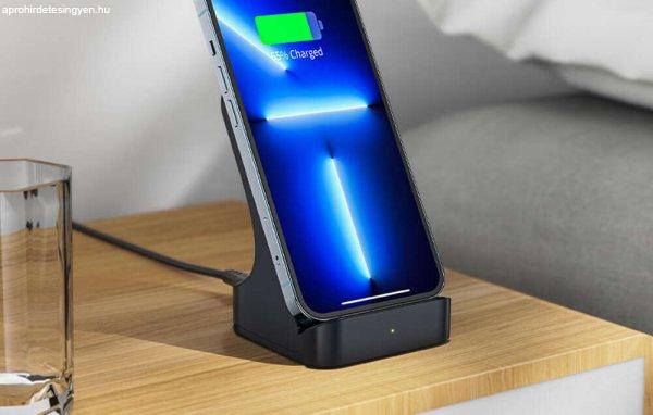 Qi induction charger with stand Acefast 15W E14 (gray)