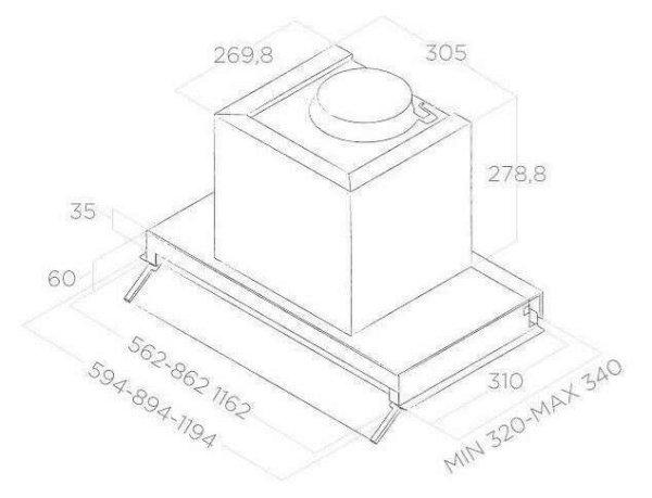 Elica Box in LX/IX/A/60 konyhai szagelszívó Beépített Rozsdamentes acél B