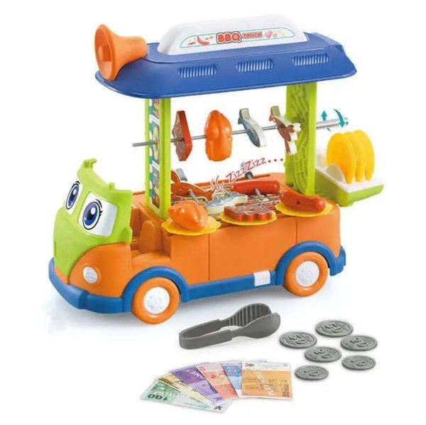 2in1 kinyitható játék minibusz és büfékocsi gyerekenek élethű fény- és
hanghatásokkal és rengeteg kiegészítővel
