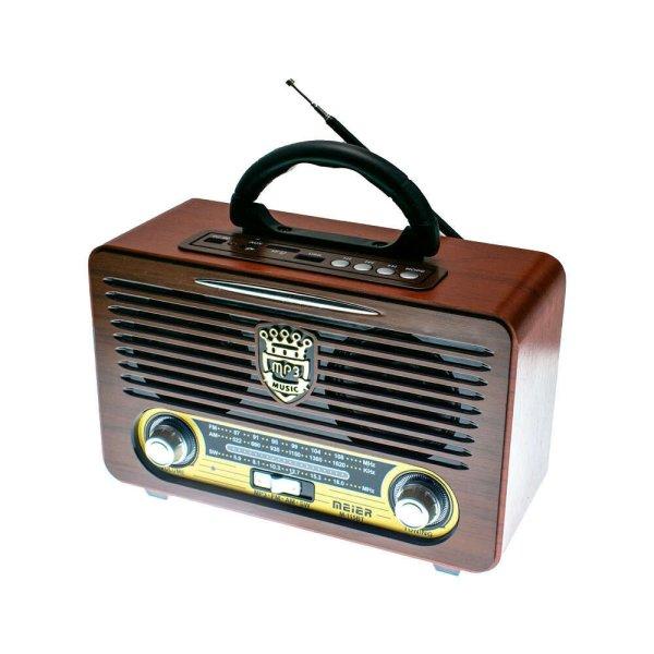 MEIER M-115BT Famintás retro 3 sávos rádió MP3 5.0 Bluetooth AUX 1200mA
Li-ion újratölthető akkumulátoros