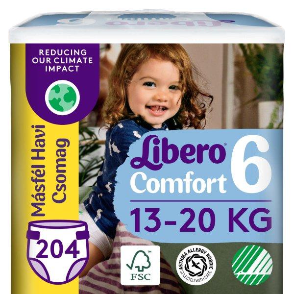 Libero Comfort másfél havi Pelenkacsomag 13-20kg Junior 6 (204db)