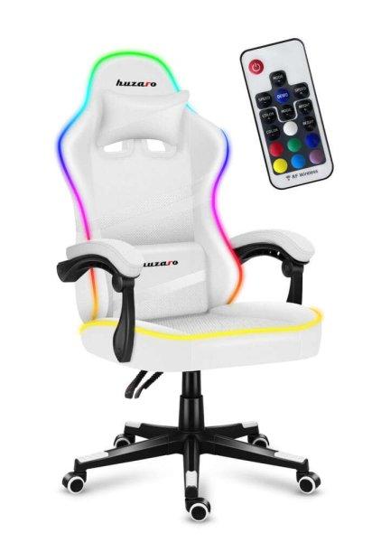 Gamer szék, Force 4.4 professzionális játékszék, Acél, Textil Szövet
anyag, 130 Kg, Nyakpárna, Fejpárna, RGB Fehér