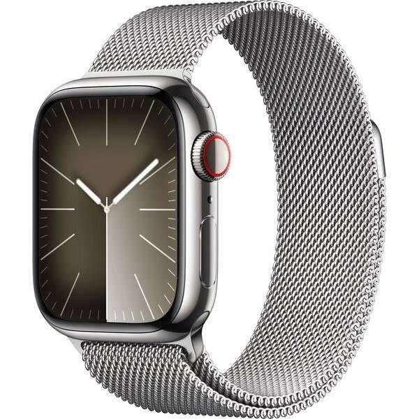 Apple Watch S9 Edelstahl Cellular 41mm Silber (milanaise silber) NEW (MRJ43QF/A)