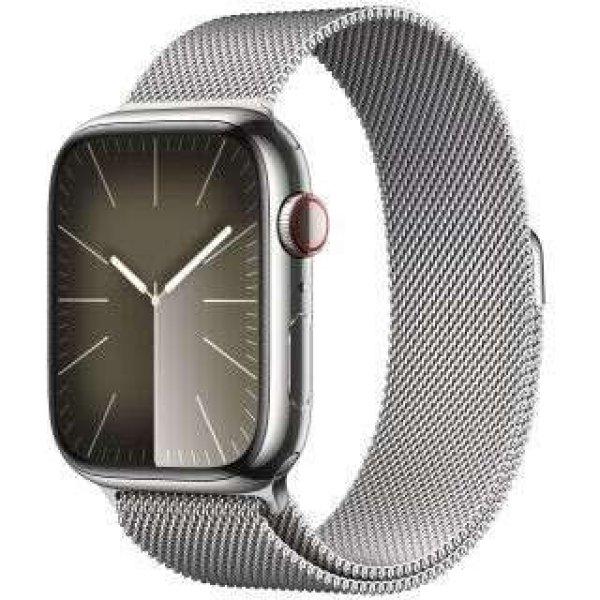 Apple Watch S9 Edelstahl Cellular 45mm Silber (milanaise silber) NEW (MRMQ3QF/A)