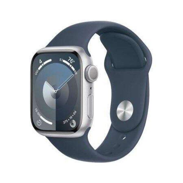 Apple Watch Series 9 GPS 45mm ezüst alumíniumtok, viharkék sportszíj M/L
méter (MR9E3) (MR9E3)