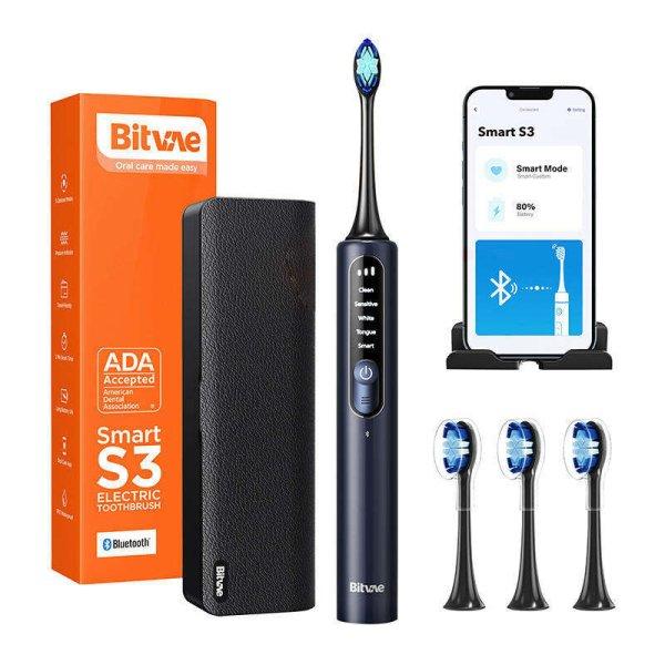 Sonic toothbrush with app, tips set, travel case and toothbrush holder S3 (navy
blue)