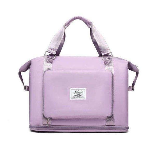Összehajtható, bővíthető hátizsák, vízálló hátizsák világos lila