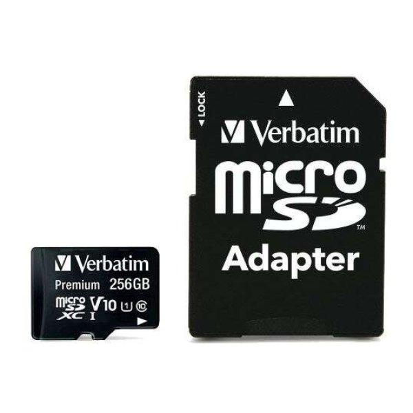 256GB microSDXC Verbatim U1 Premium memóriakártya + adapter (44087) (v44087)