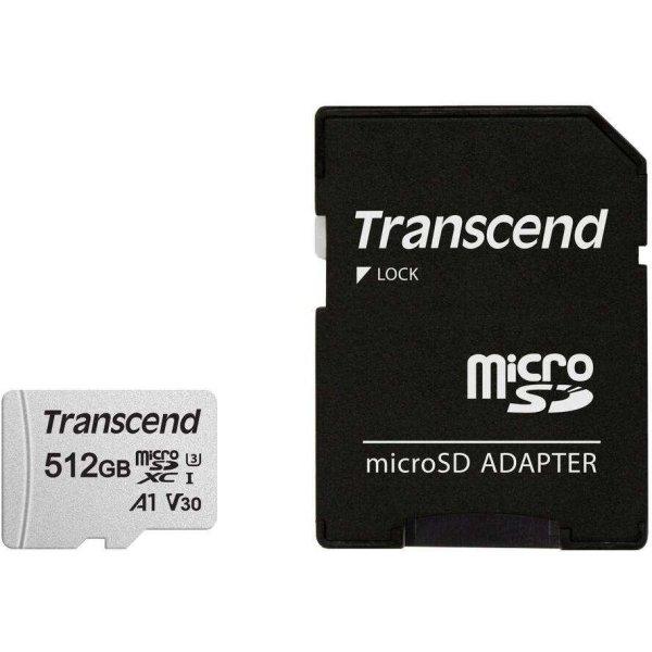 SD microSD Card 512GB Transcend SDXC USD300S-A w/Adapter (TS512GUSD300S-A)