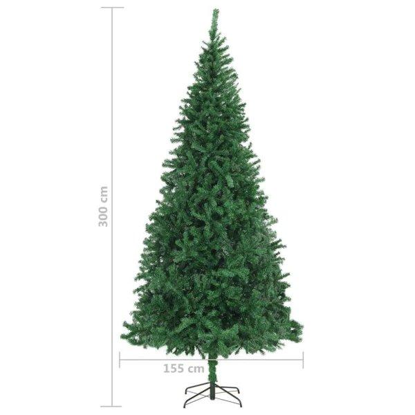 vidaXL zöld műkarácsonyfa LED-del és gömbszettel 300 cm