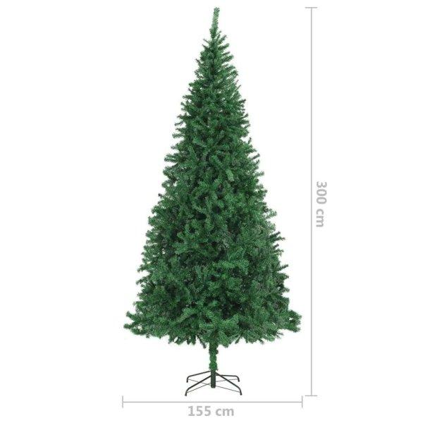 vidaXL zöld műkarácsonyfa LED-del és gömbszettel 300 cm