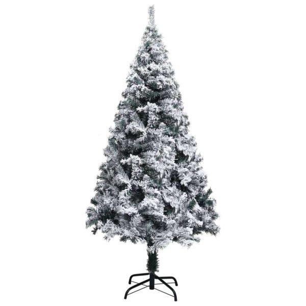 Zöld pvc műkarácsonyfa led-ekkel és gömbszettel 150 cm