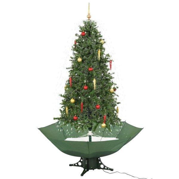 vidaXL zöld havazó karácsonyfa ernyő alakú talppal 190 cm