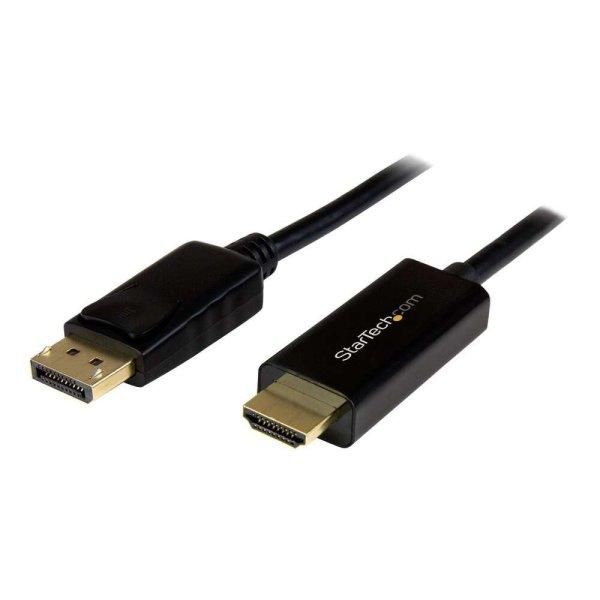StarTech.com DisplayPort to HDMI Cable – 6ft / 2m - 4K 30Hz – Black – DP
to HDMI Adapter Cable for Your 4K HDMI Monitor / TV (DP2HDMM2MB) - video cable -
DisplayPort / HDMI - 2 m (DP2HDMM2MB)