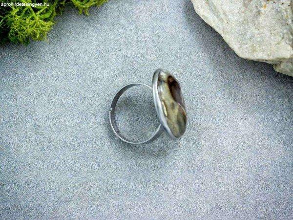 Aranymokka műgyanta acél gyűrű