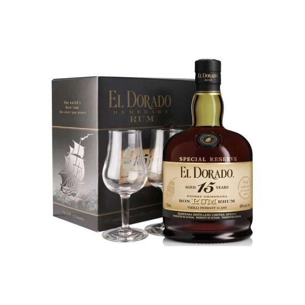 El Dorado 15 éves rum 2 pohárral (0,7L / 43%)