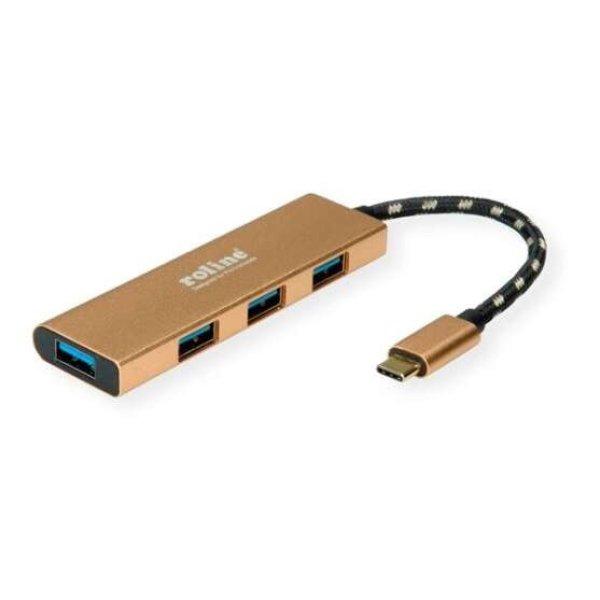 Roline  USB 3.2 Gen 1, 4 portos Type-C HUB tápellátással arany (14.02.5049-5)
(14.02.5049-5)