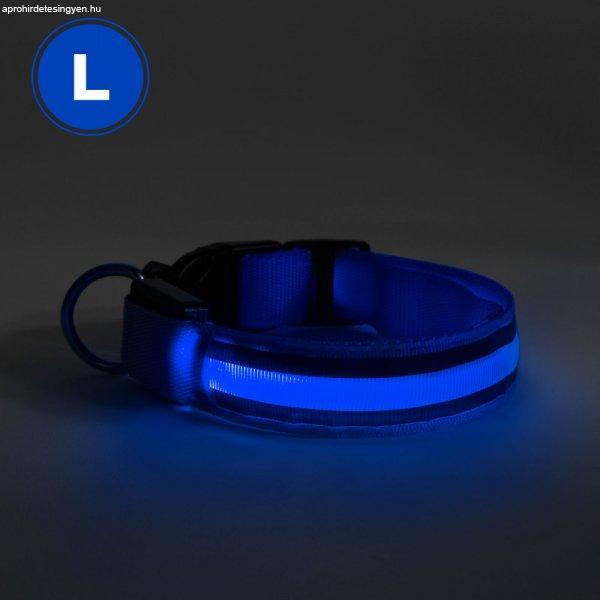 LED-es nyakörv - akkumulátoros - L méret - kék