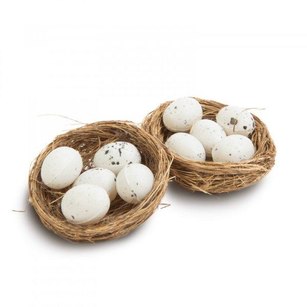 Húsvéti dekoráció - klasszikus fészek - 5 tojással - 2 db / csomag
