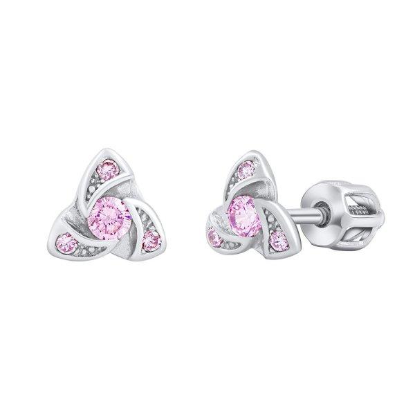 Silvego Gyengéd ezüst fülbevaló rózsaszín
cirkónium kővel Brilliance Zirconia silvegob70497bdsp