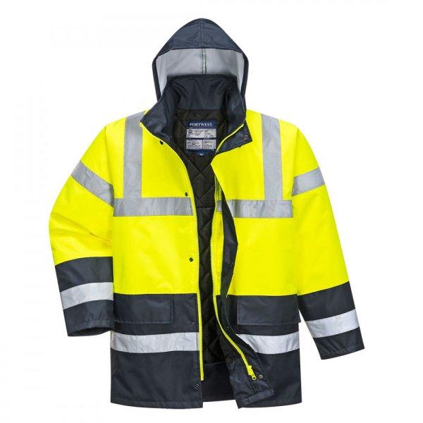 Portwest Kontraszt Traffic munkavédelmi kabát (sárga/tengerészkék 2XL)